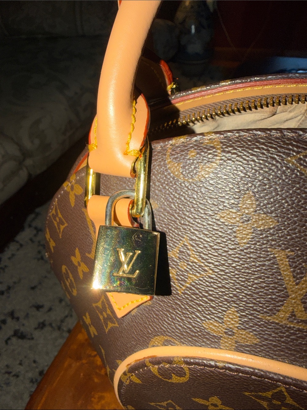 Louis Vuitton Monogram Alma BB Satchel in Brown with Natural Vachetta Trim - Picture 2 of 4